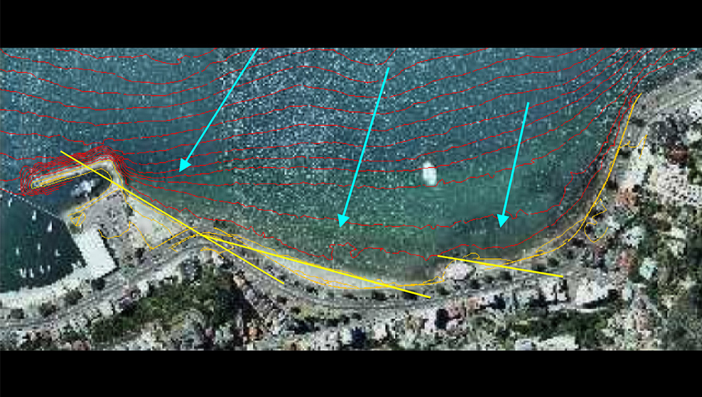 aerial bathemetry oriental bay