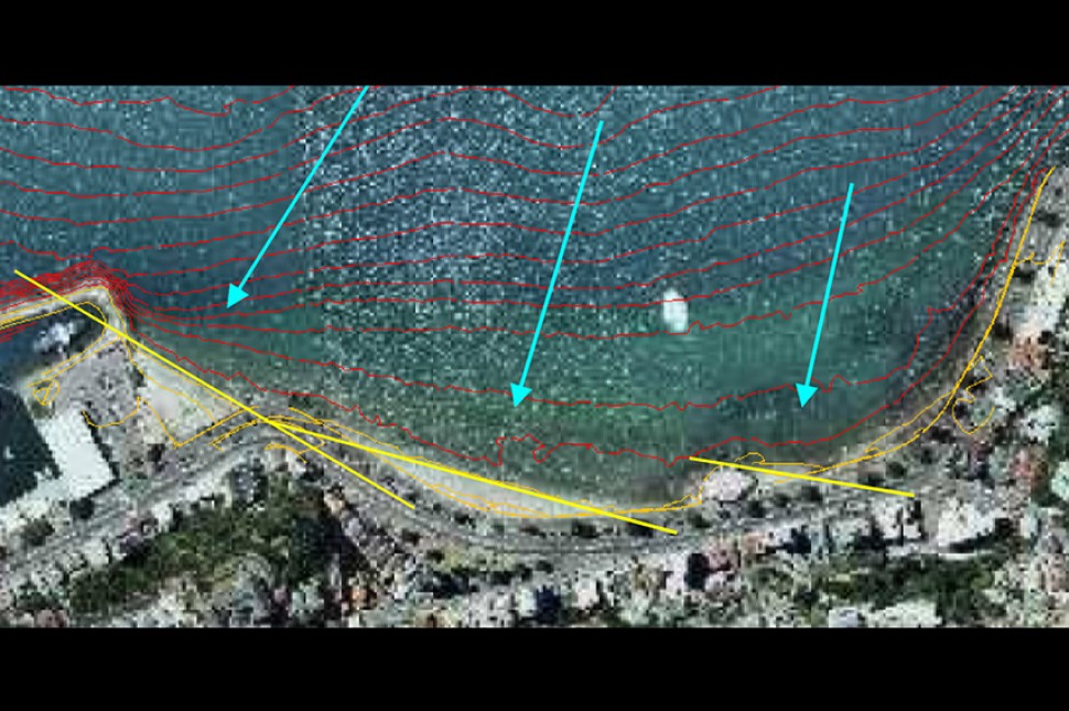 aerial bathemetry oriental bay
