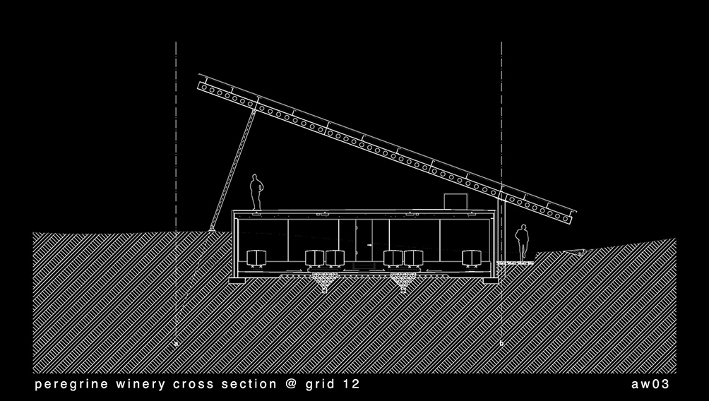 section drawing winery