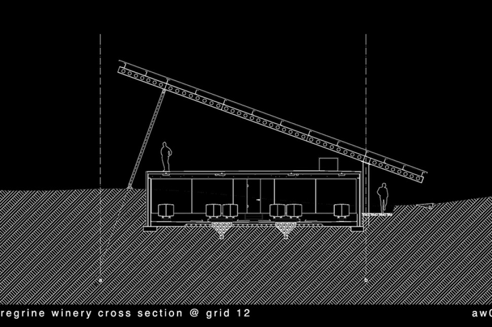 section drawing winery