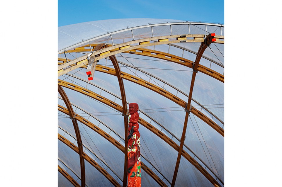 timber etfe canopy pou