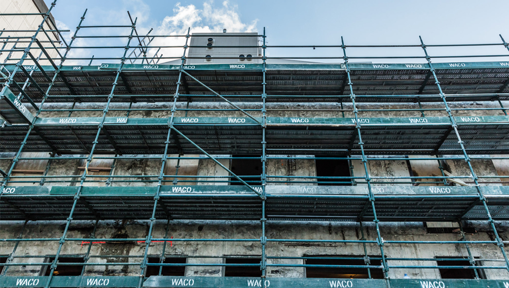 exterior refurbishment scaffold structure