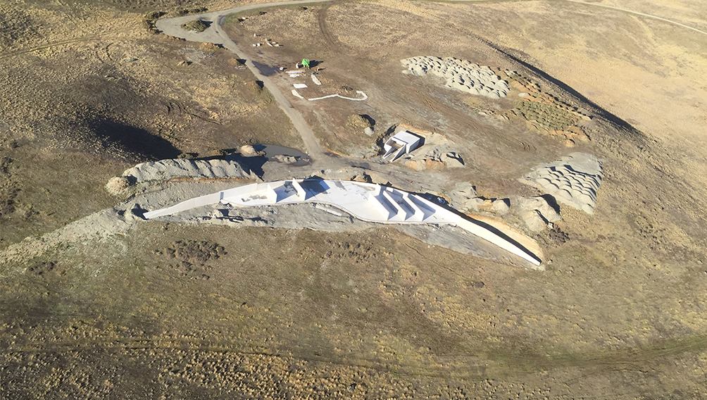 aerial view civil work precast concrete