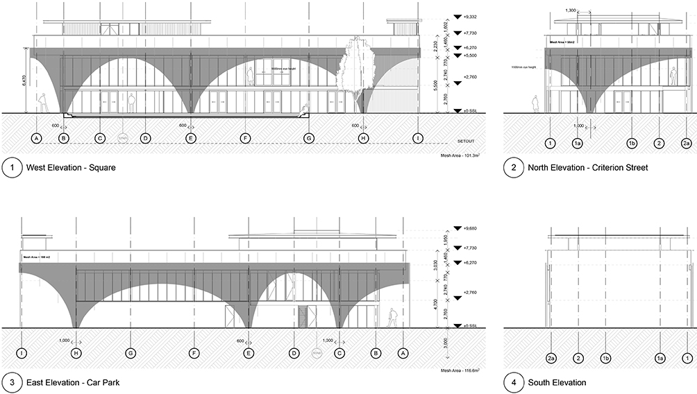 tensioned mesh facade studies value management